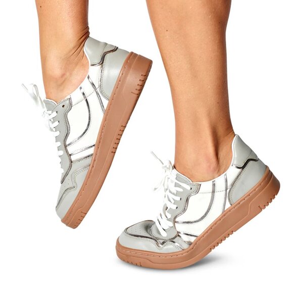 NEW FREE PEOPLE Leather Retro Thirty Love Sneakers for women 1125 3t7 - Picture 1 of 6